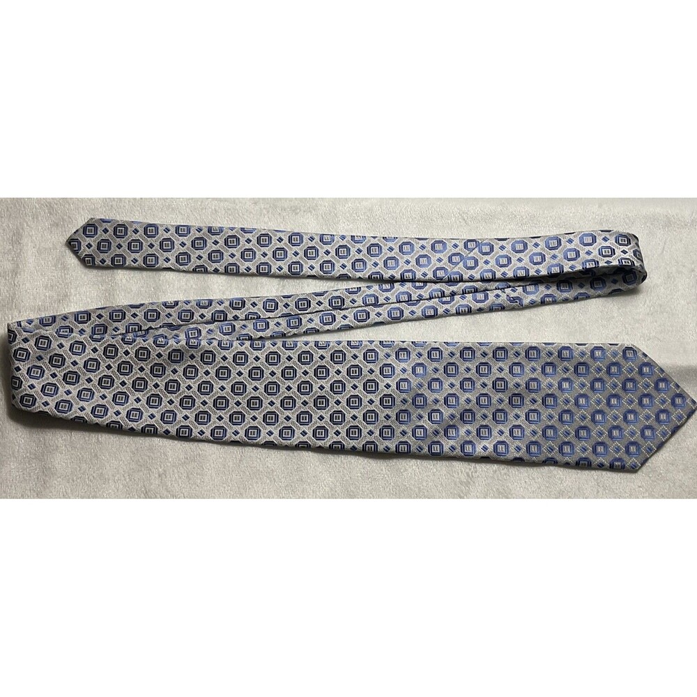 Men’s Silk Gray And Blue Hand Made Tie By Platinum Designs